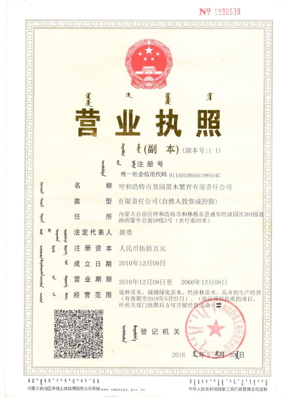 營(yíng)業(yè)執(zhí)照